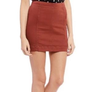 Burgundy mini skirt